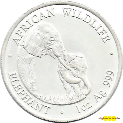 (image for) 2001 Zambia 1oz Silver ELEPHANT